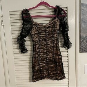 DO+BE polka dot ruched dress